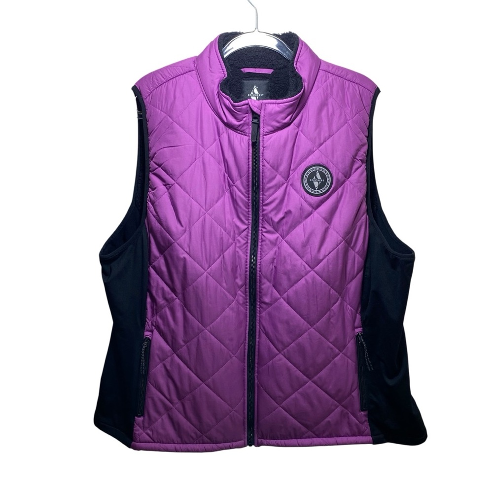 Skechers Performance Vest Outdoors Preppy Sherpa Stretchy Women3XL Purple‎ Black